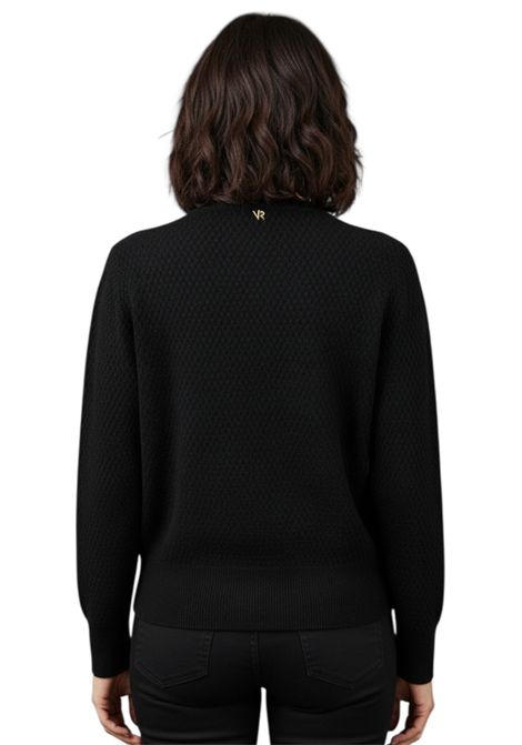 MAGLIA GIROCOLLO CON MOTIVO NIDO D'APE IN LUREX VALENTINA RIO | Maglie | V4246/01001